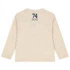Boys Beige Printed Long Sleeve Top, 1, hi-res