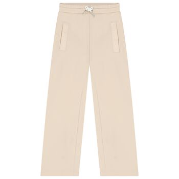 Girls Beige Logo Trousers