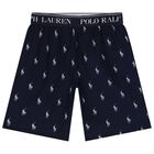 Boys White & Navy Blue Logo Pyjamas, 1, hi-res