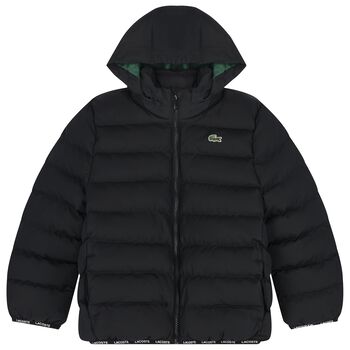 Boys Black Logo Puffer Jacket
