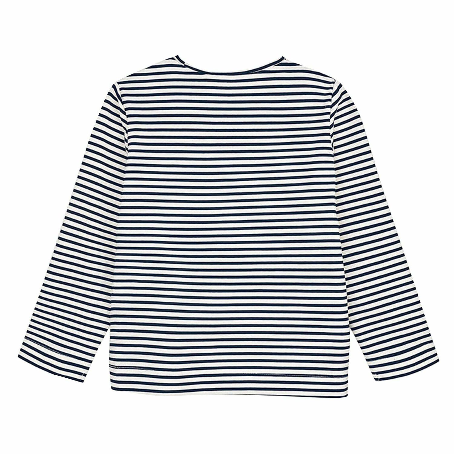 Girls Black & White Striped Top, 1, hi-res image number null