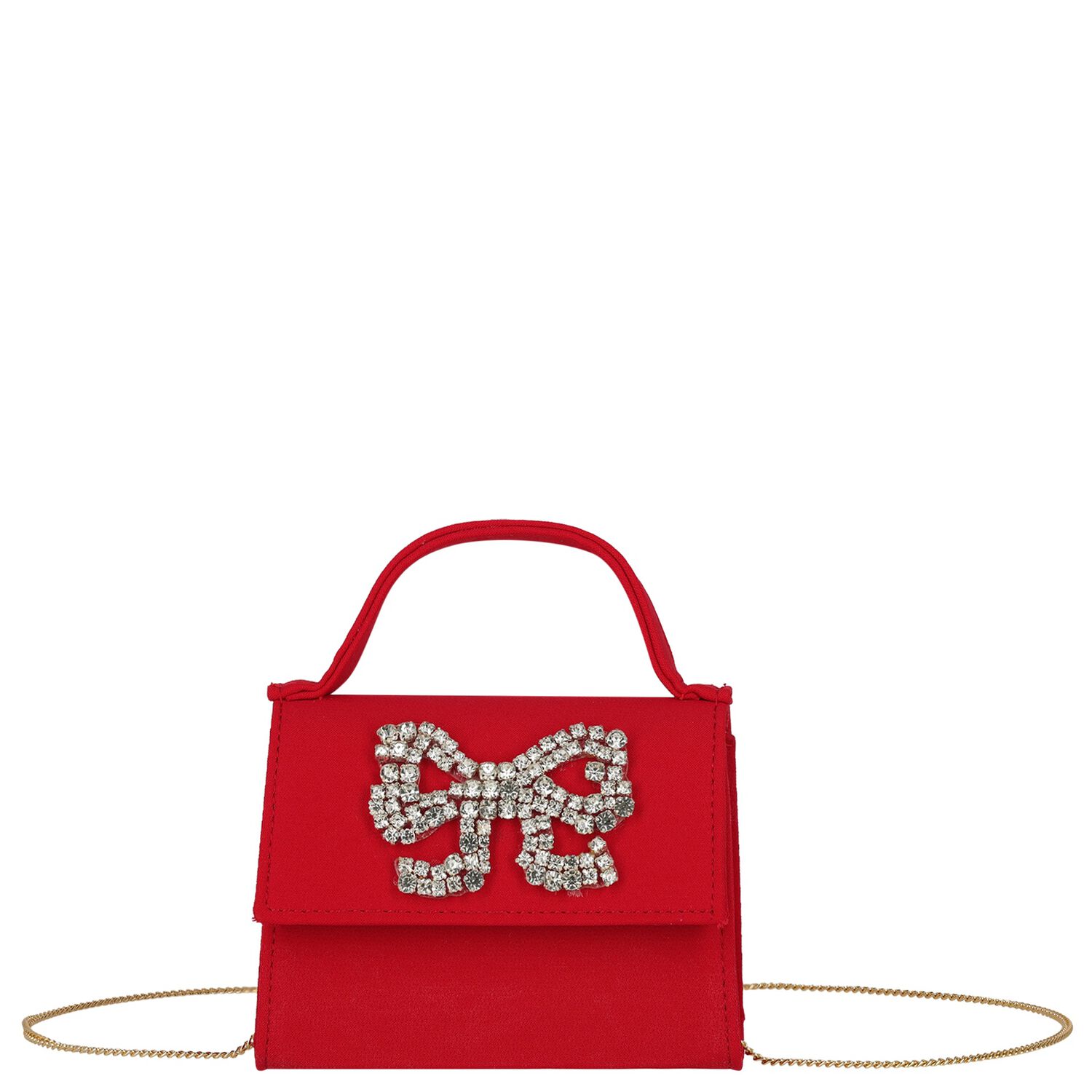 Girls Red Bow Cr&ecirc;pe Handbag ( 13cm ), 2, hi-res