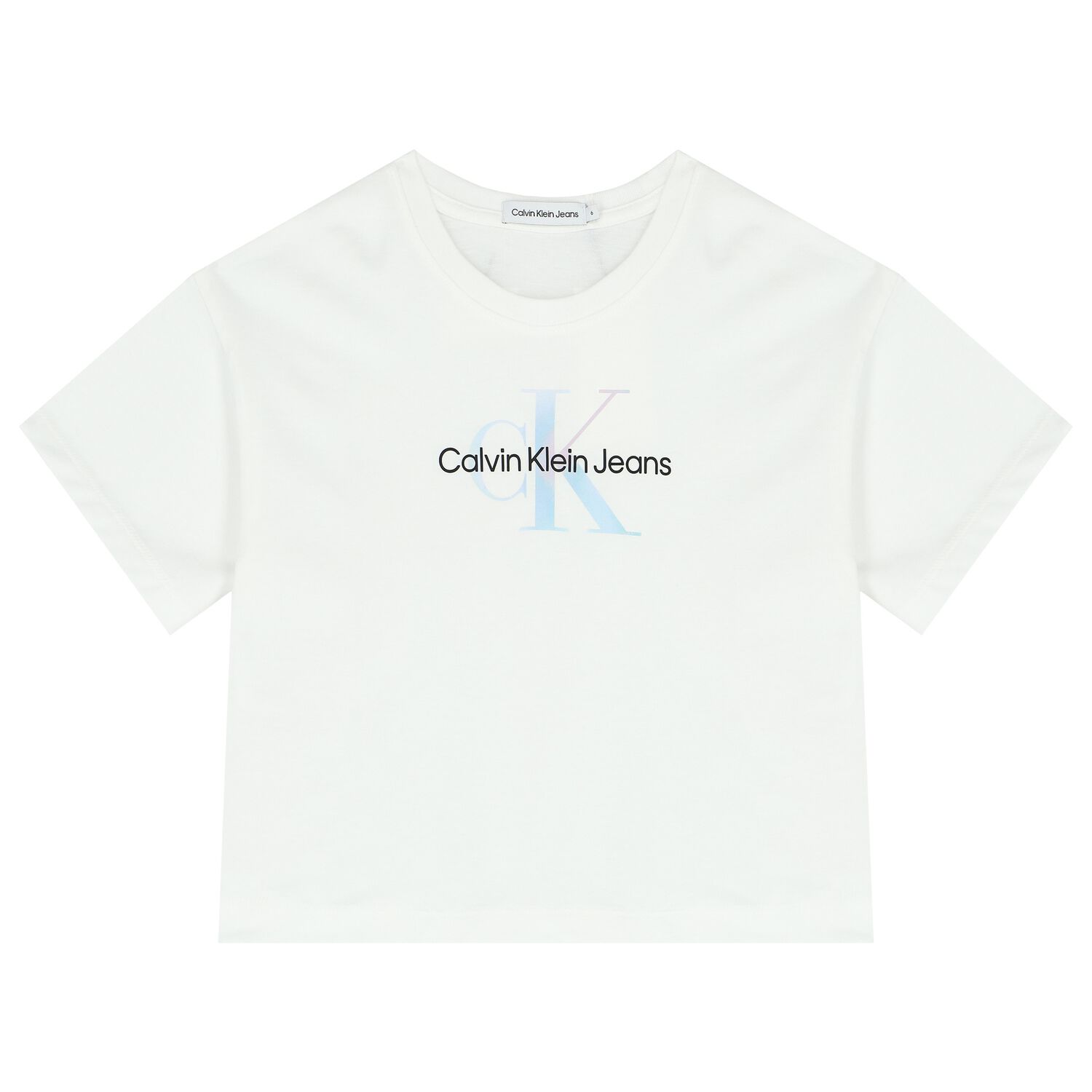 Girls White Logo T-Shirt, 1, hi-res