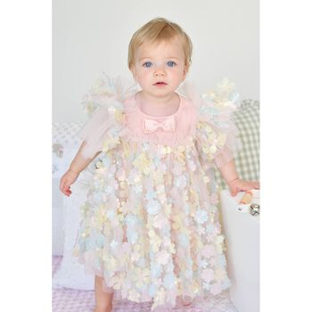 Baby Girls Pink Tulle Flowers Dress