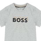 Younger Boys Grey Logo T-Shirt, 2, hi-res