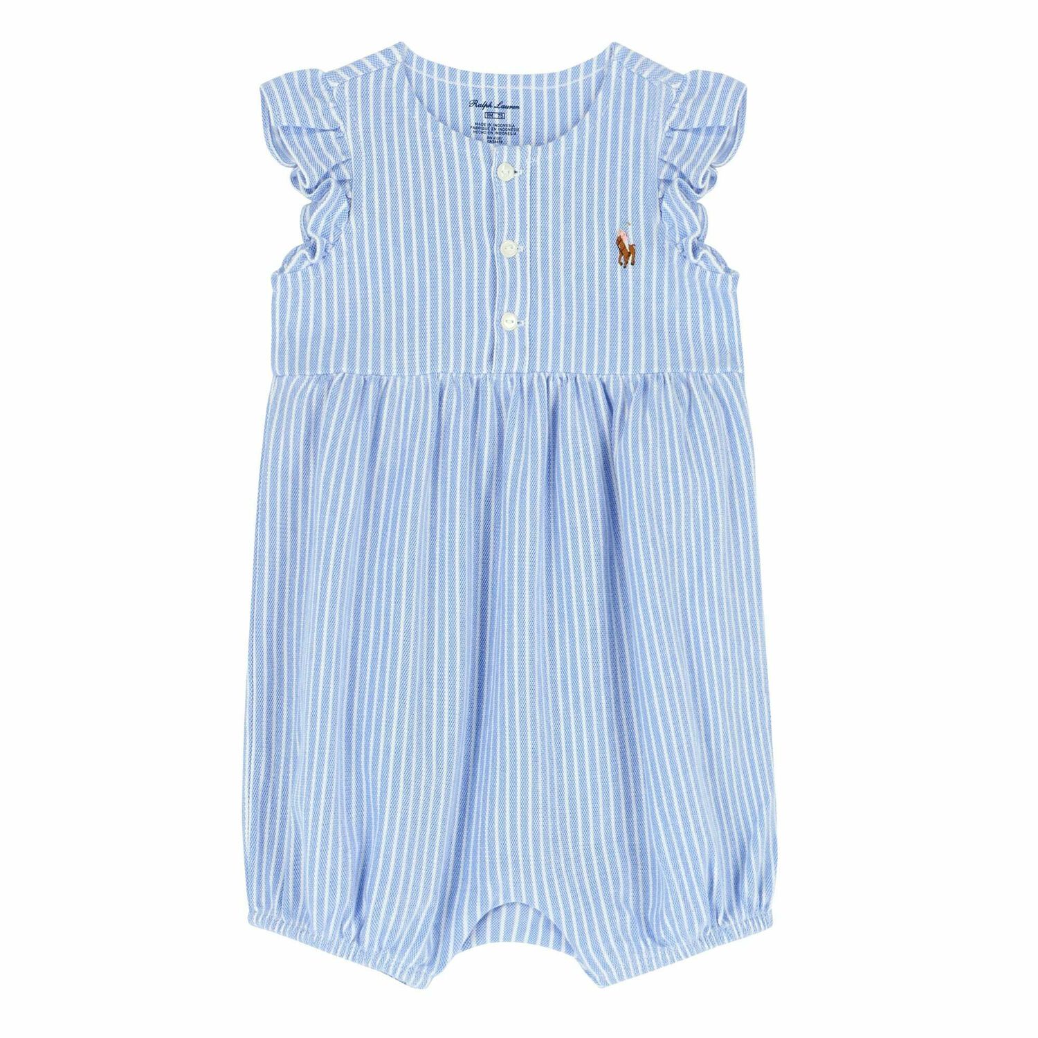 Girls Blue Romper, 1, hi-res