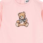 Younger Girls Pink Teddy Bear Logo Dress, 2, hi-res