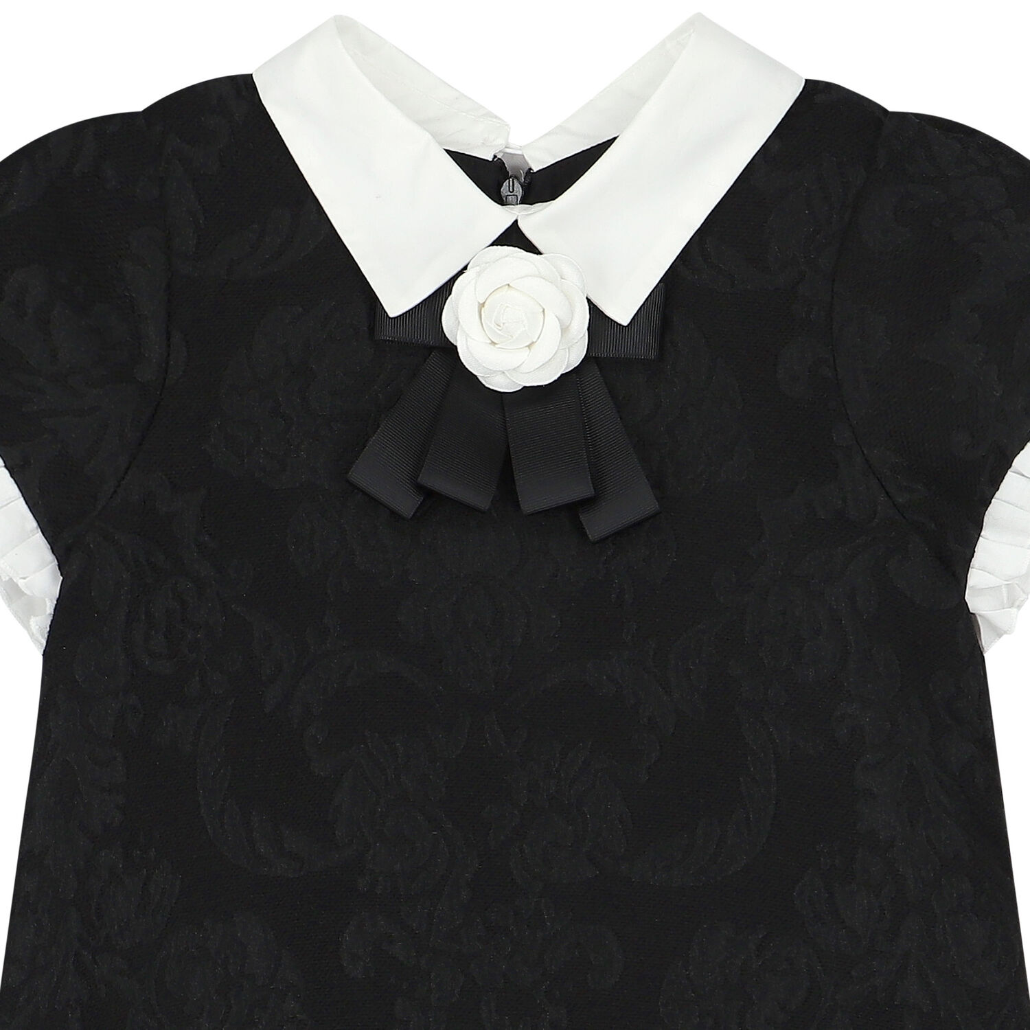 Girls Black Jacquard Dress, 1, hi-res image number null