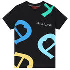 Boys Black Logo T-Shirt, 2, hi-res