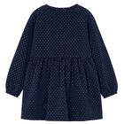 Girls Navy Blue Flower Dress Set, 2, hi-res