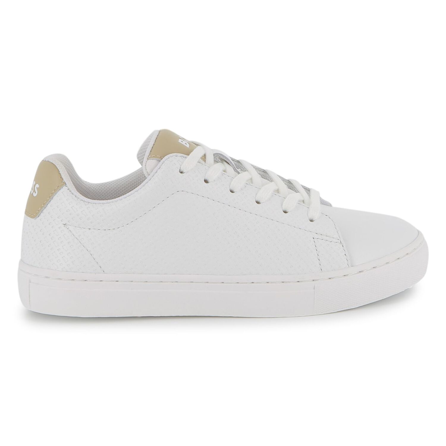 Boys White Logo Trainers, 1, hi-res