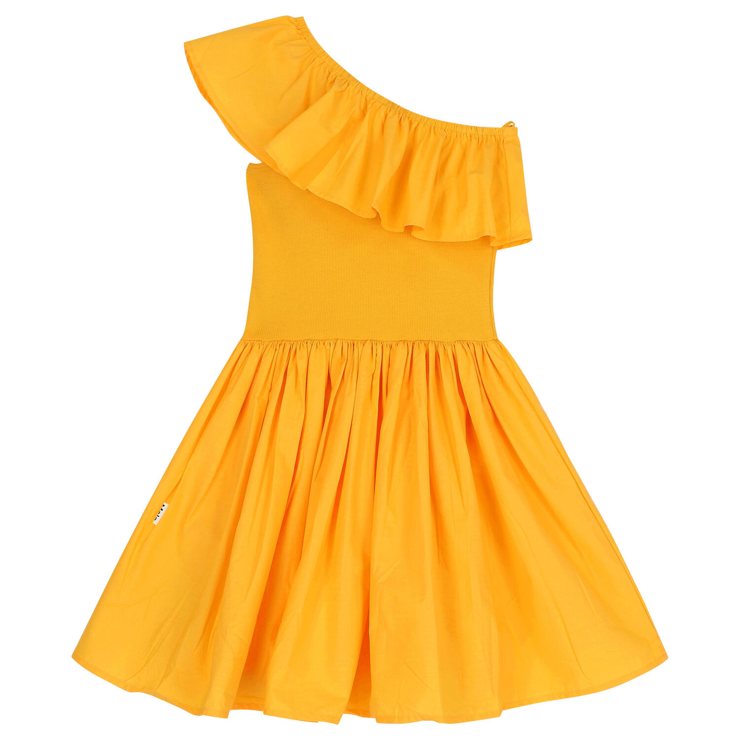 Girls Yellow Ruffled Dress, 1, hi-res