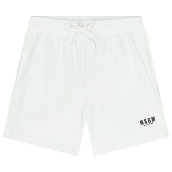 White Logo Shorts
