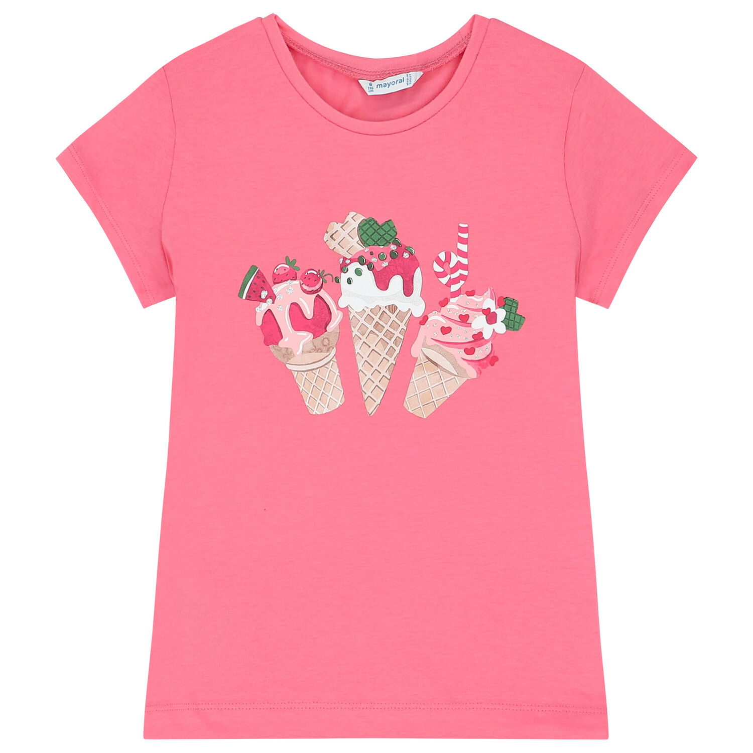 Girls Pink Ice Cream T-Shirt, 2, hi-res