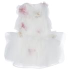 Girls White & Pink 3D Floral Organza Dress, 1, hi-res