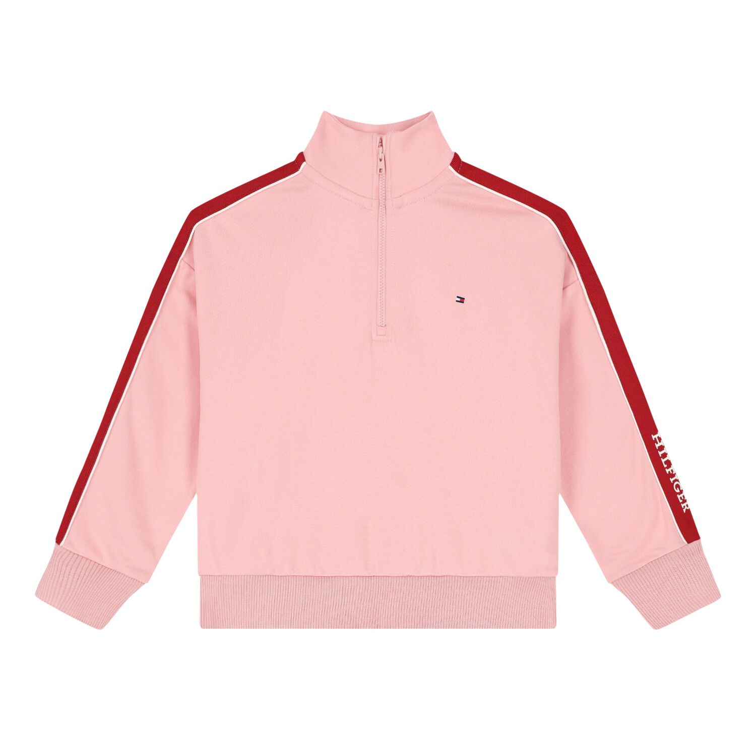 Girls Pink Logo Zip Up Top, 1, hi-res