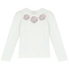 Girls Ivory Embellished Floral Long Sleeve Top, 1, hi-res