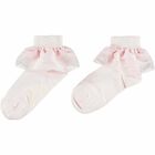 Girls Pink Ruffle Socks, 1, hi-res