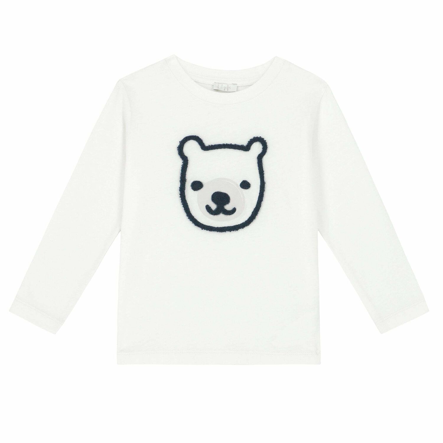 Younger Boys White Long Sleeve Top, 1, hi-res image number null