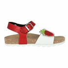 Girls White & Red Glitter Sandals , 1, hi-res