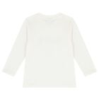 Baby Boys Ivory Logo Long Sleeve Top, 1, hi-res