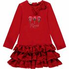 Girls Red Rose Dress, 1, hi-res