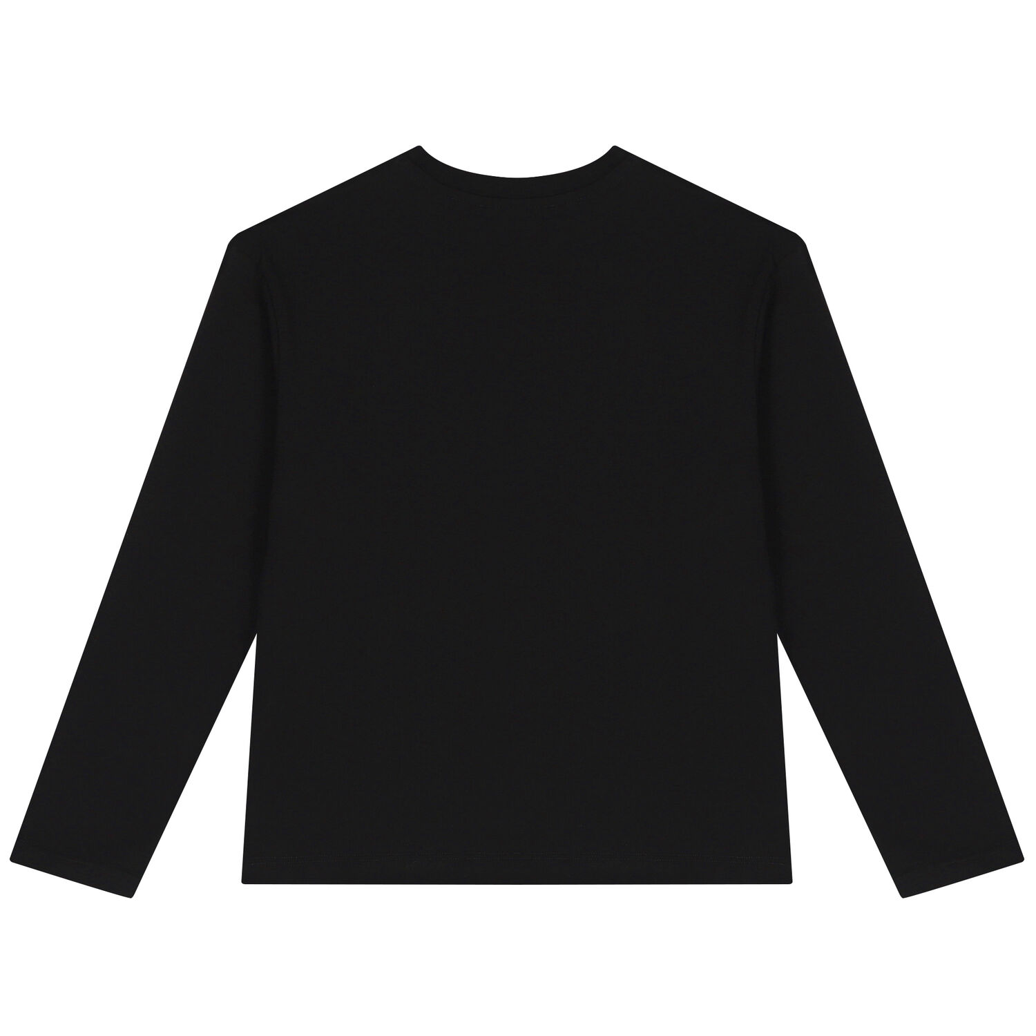 Girls Black Logo Long Sleeve Top, 1, hi-res