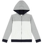 Boys White & Grey Logo Tracksuit, 1, hi-res