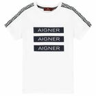 Boys White Logo T-shirt, 2, hi-res