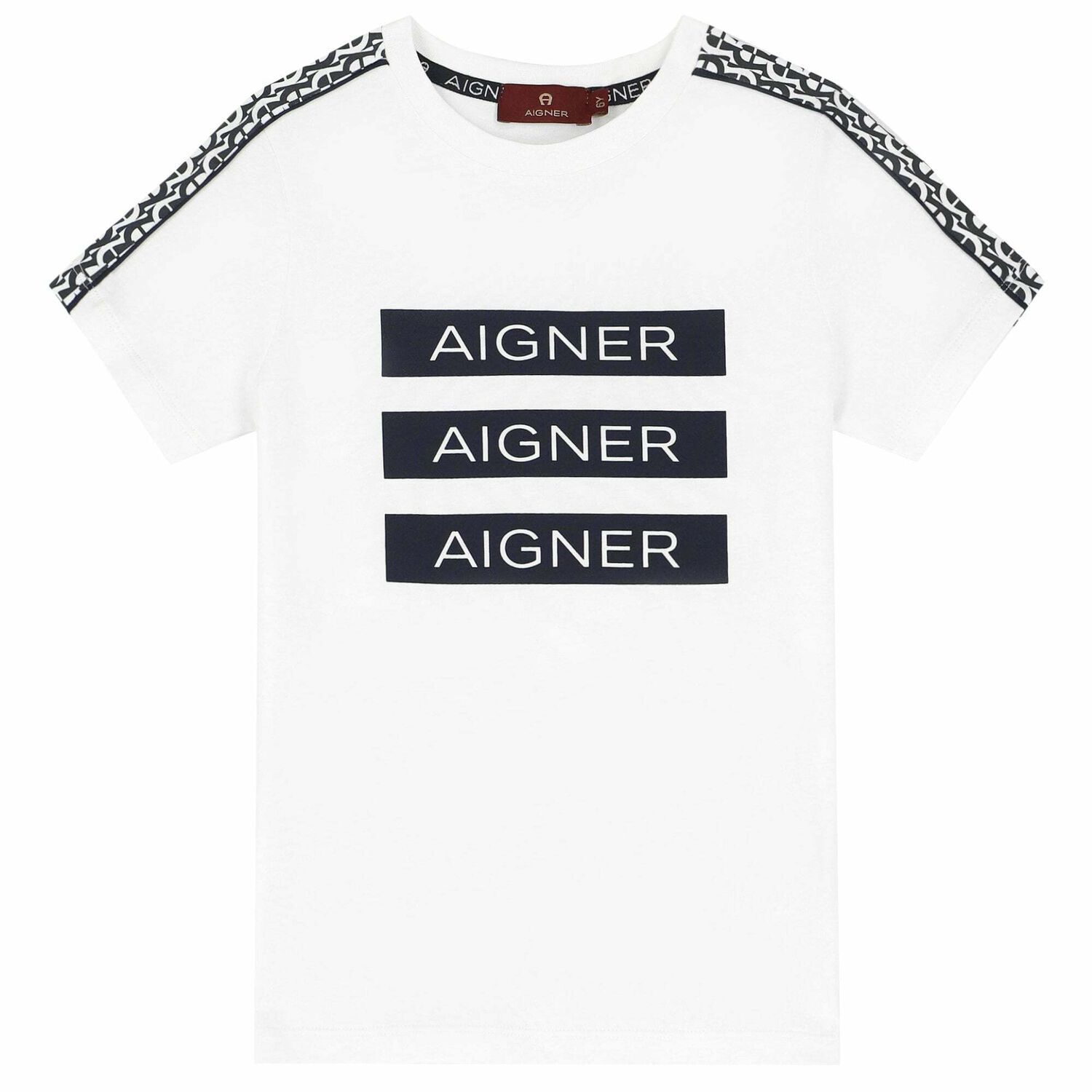 Boys White Logo T-shirt, 2, hi-res