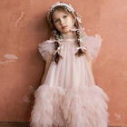Girls Pink Embellished Tulle Dress, 1, hi-res