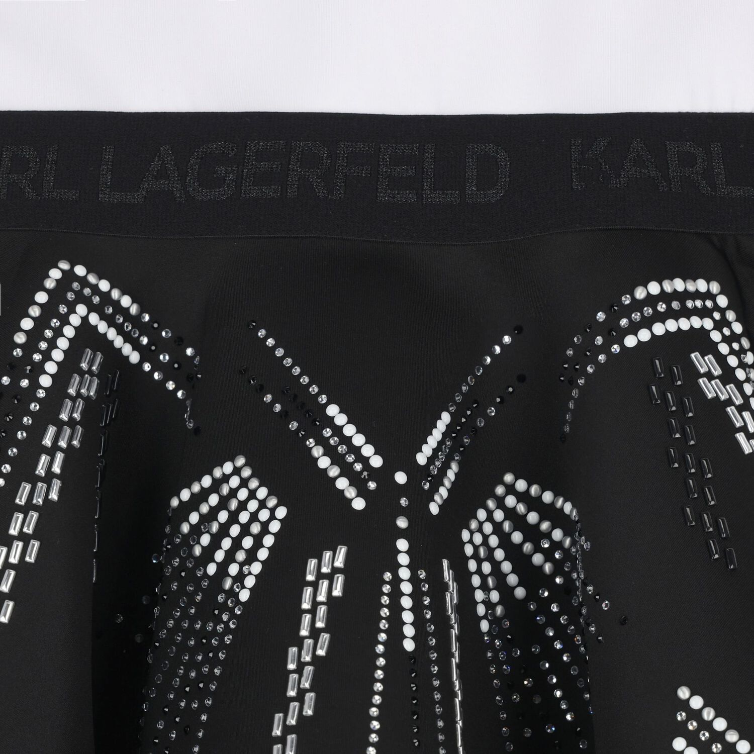 Girls White & Black Logo Dress, 1, hi-res