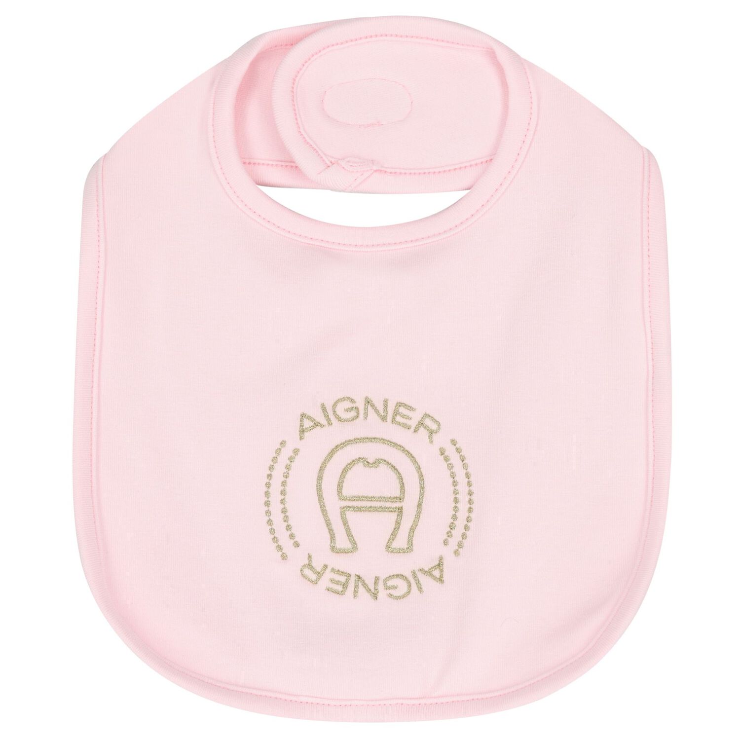 Baby Girls Pink & Gold Logo Babygrow Hat & Bib Gift Set, 1, hi-res