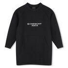 Girls Black Logo Dress, 1, hi-res