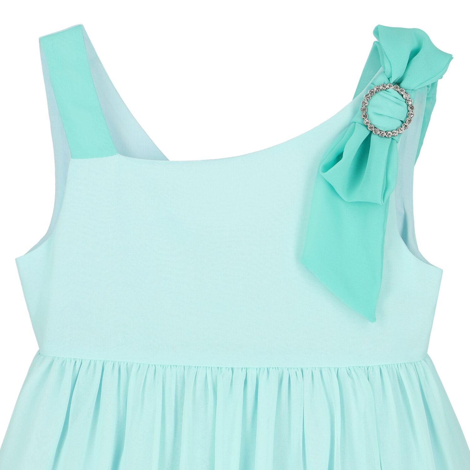 Girls Turquoise Chiffon Dress, 1, hi-res image number null