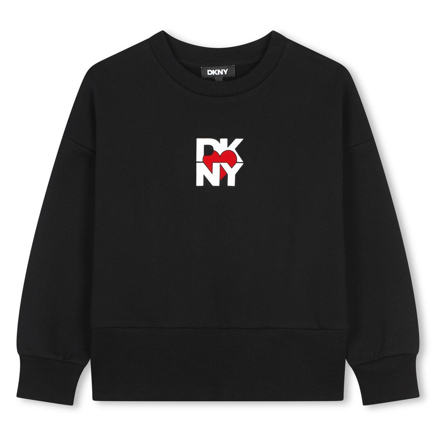 Girls Black Logo Sweatshirt, 1, hi-res