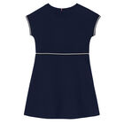Girls Navy Logo Dress, 1, hi-res