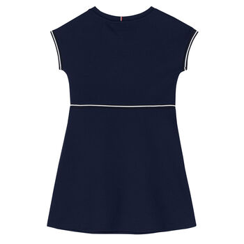 Girls Navy Logo Dress