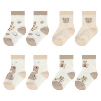 Beige & Ivory Baby Socks ( 4-Pack )
