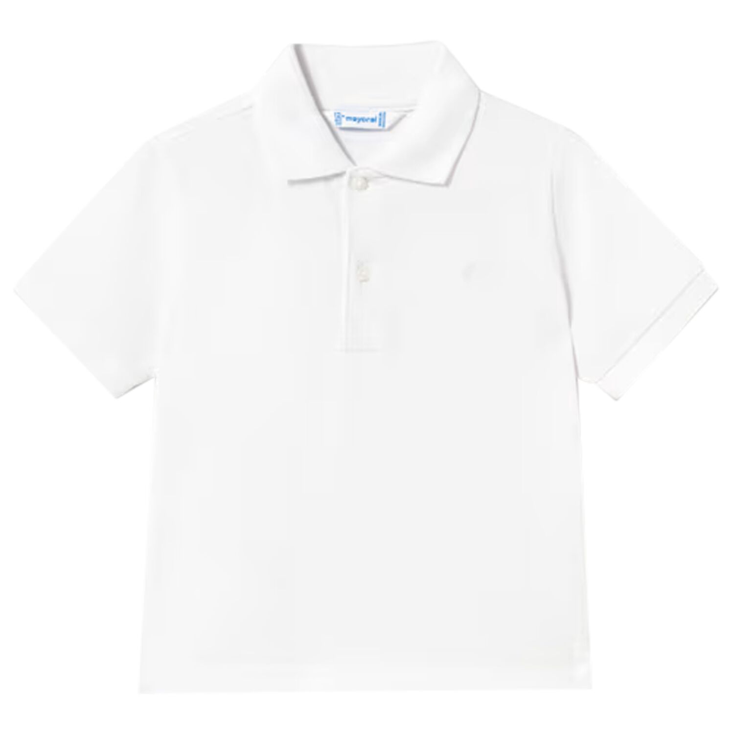 Younger Boys White Logo Polo Shirt, 1, hi-res