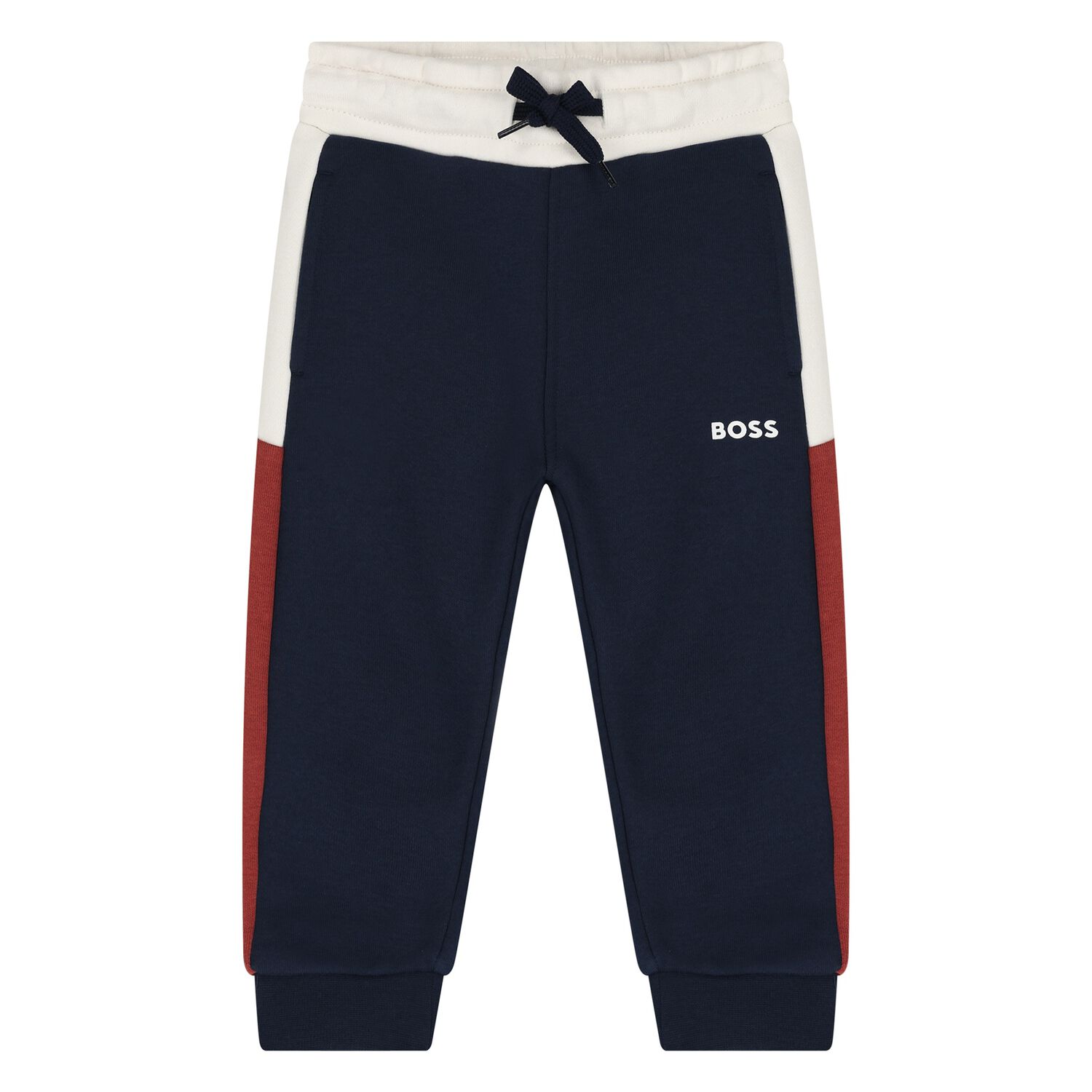 Younger Boys Navy Blue Logo Joggers, 3, hi-res