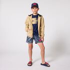 Boys Navy Blue Logo Swim Shorts, 1, hi-res