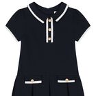Girls Navy Blue Polo Dress, 1, hi-res