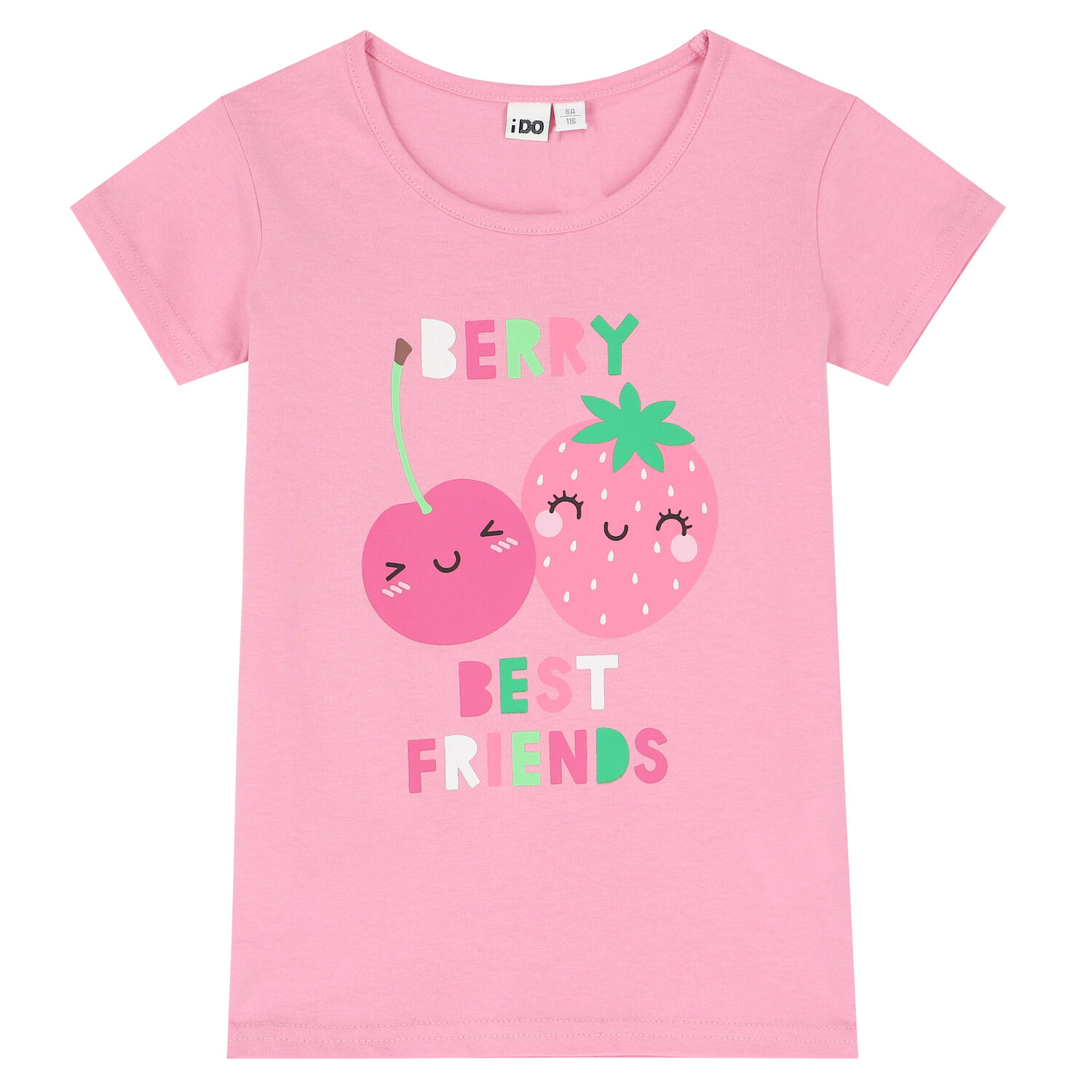 Girls Pink & White Strawberry Shorts Set, 1, hi-res image number null