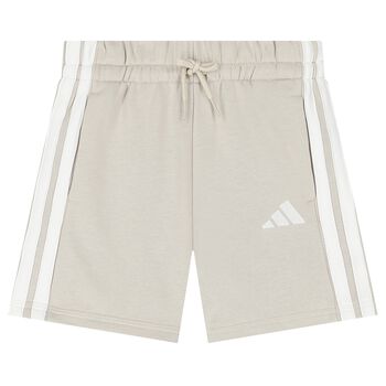 Beige Logo Shorts