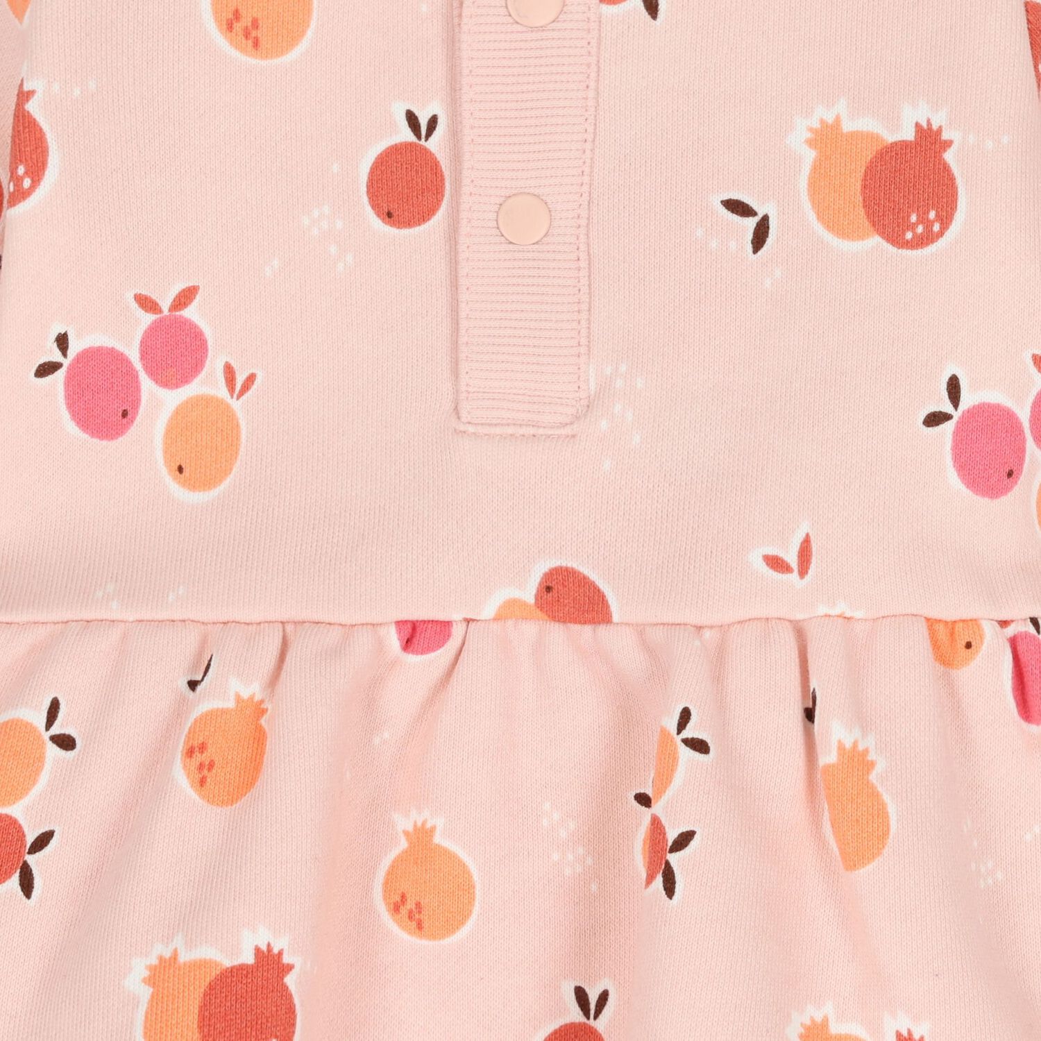 Baby Girls Pink Fruits Dress, 1, hi-res