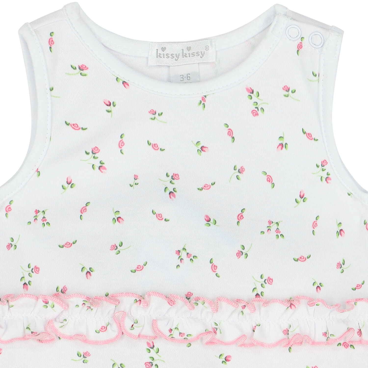 Baby Girls White Garden Rose Romper, 1, hi-res