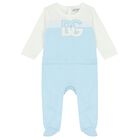 Baby Boys Blue & White Logo Babygrow Gift Set, 1, hi-res