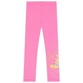 Girls Pink Stars & Hearts Leggings