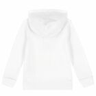 Boys White Logo Hooded Top, 1, hi-res